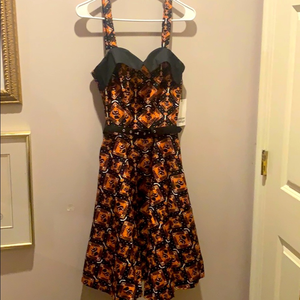 Black & Orange Halloween Print Rachel Swing Dress
